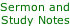 Sermon and Study Notes